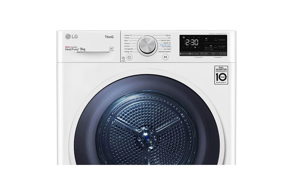 LG RH90V9AVHN asciugatrice Libera installazione Caricamento frontale 9 kg A+++ Bianco